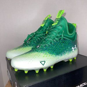 UNDER ARMOUR SPOTLIGHT LUX MC 2.0 MENS CLEAT SIZE 8.5 GREEN/WHITE